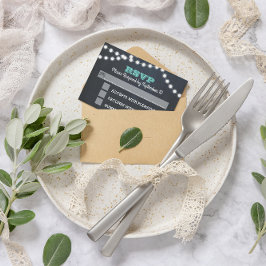 Placa RSVP de Casamento de Teal Lights