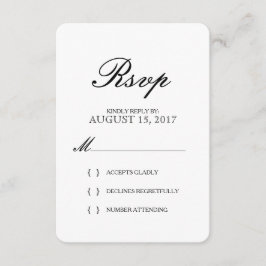 Placa RSVP de Casamento de Tipografia Elegante Sim