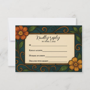 Placa RSVP de Casamento de Vidro Estável