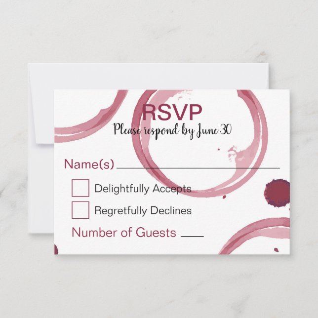 Placa RSVP de Casamento de Vinhos (Frente)