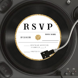 Placa RSVP de Casamento de Vinil de Registro Glitt