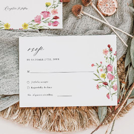 Placa RSVP de Casamento Elegante Floral Equatorial