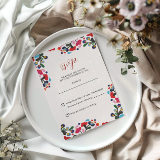 Placa RSVP de Casamento Fiesta Floral Mexicana