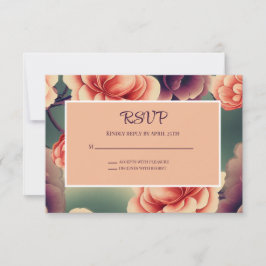Placa RSVP de Casamento Floral