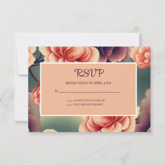 Placa RSVP de Casamento Floral