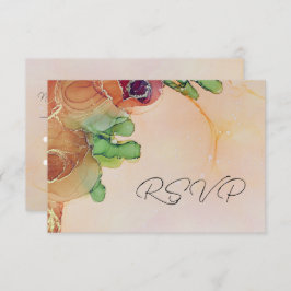 Placa RSVP de Casamento Floral de Abstrato russo