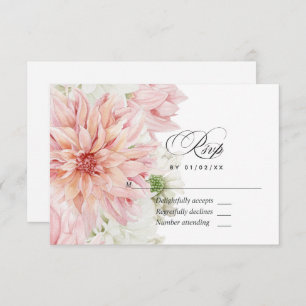 Placa RSVP de Casamento Floral de Blush Dahlias