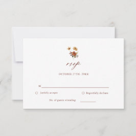 Placa RSVP de Casamento Floral de outono Floral