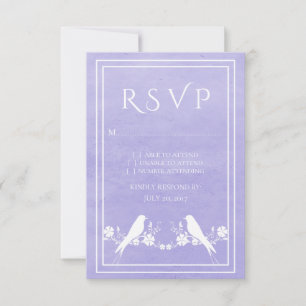 Placa RSVP de Casamento Floral de Púrpura