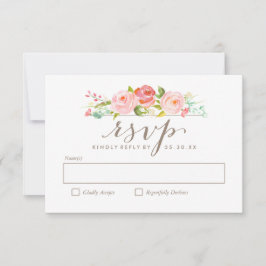 Placa RSVP de Casamento Floral de rosa Garden