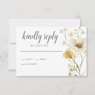 Placa RSVP de Casamento Floral do Jardim de Flores