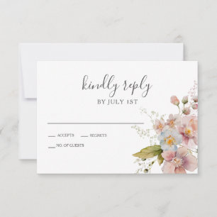 Placa RSVP de Casamento Floral do Jardim de Flores
