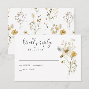 Placa RSVP de Casamento Floral do Jardim de Flores