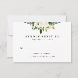 Placa RSVP de Casamento Floral Elegante Primavera