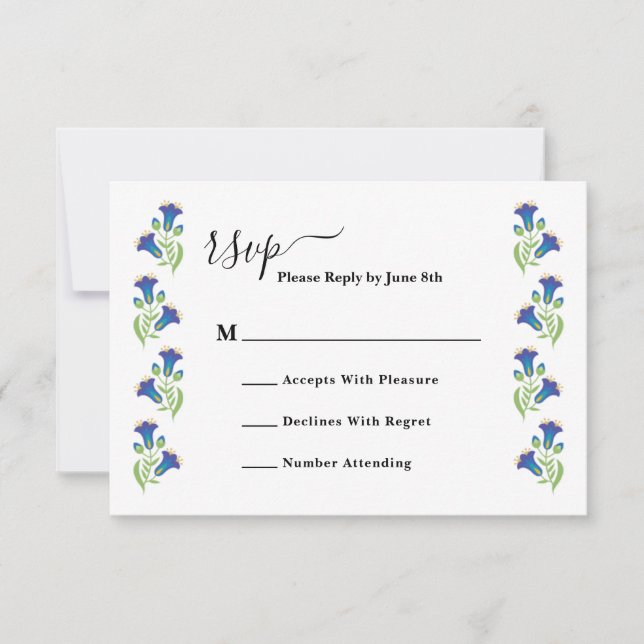 Placa RSVP de Casamento Floral Mexicano (Frente)