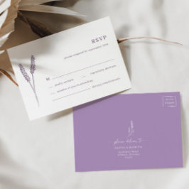 Placa RSVP de Casamento Floral Minimalista de Boho