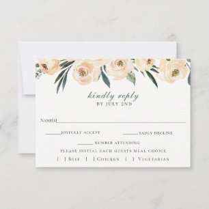 Placa RSVP de Casamento Floral Neutral Elegante
