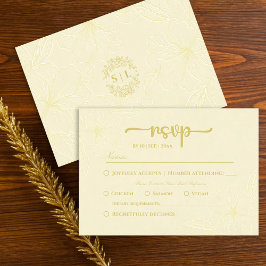 Placa RSVP de Casamento Floral Simples Elegante