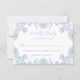 Placa RSVP de Casamento Floral Vintage