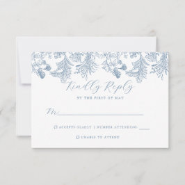 Placa RSVP de Casamento Floral Vintage