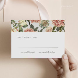 Placa RSVP de Casamento Floral Vintage