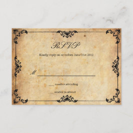 Placa RSVP de Casamento Floral Vintage