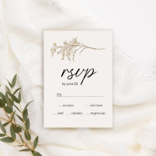 Placa RSVP de Casamento Floral Vintage Botanical T
