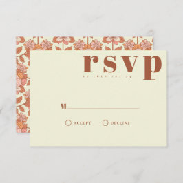 Placa RSVP de Casamento inspirada na Retro 70s