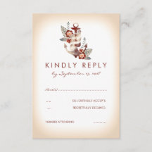 Placa RSVP de Casamento Marítimo Náutico