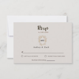 PLACA RSVP DE CASAMENTO Minimalista Beige