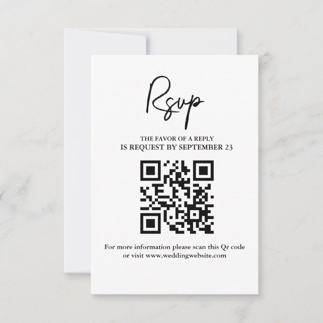 Placa RSVP de Casamento Minimalista Moderna com Có (Frente)
