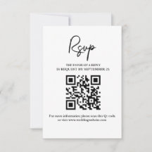 Placa RSVP de Casamento Minimalista Moderna com Có