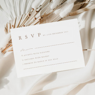Placa RSVP de Casamento Minimalista Neutral Modern