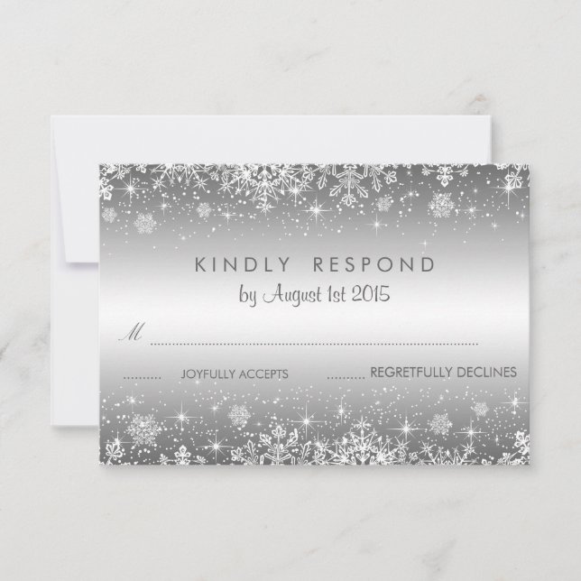 Placa RSVP de casamento no inverno Canto (Frente)