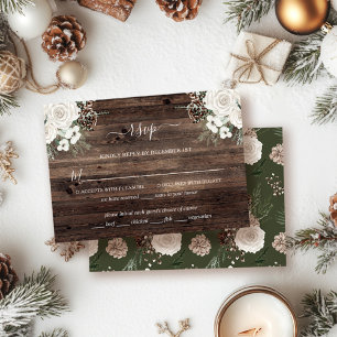 Placa RSVP de Casamento no inverno de Pino Russo