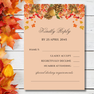 Placa RSVP de Casamento outono de outono Russo