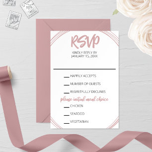 Placa RSVP de Casamento Oval Blushing