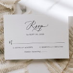 Placa RSVP de Casamento Preto e Branco Moderno Sim<br><div class="desc">Projetado para coordenar com a nossa coleção de casamento da Modern Calliografia,  esta placa RSVP personalizável,  apresenta uma fonte moderna de escrita de caligrafia emparelhada com uma fonte de serif & sans clássica em preto e é perfeita para qualquer estação. Itens correspondentes disponíveis.</div>
