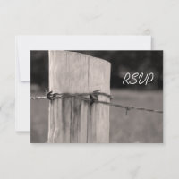 Placa RSVP de Casamento Ranch Country Poste
