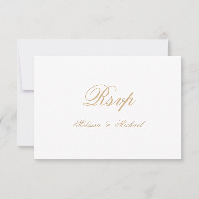 Placa RSVP de Casamento Romântico de Script Românt (Frente)