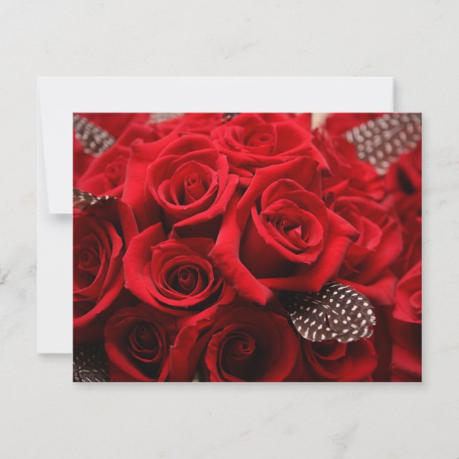 Placa RSVP de Casamento Rosa vermelha 2 (Frente)