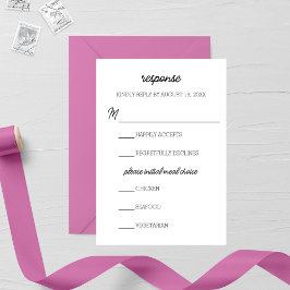 Placa RSVP de Casamento Roxo-Roxo Minimalista