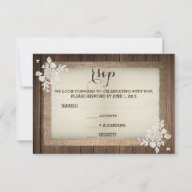Placa RSVP de Casamento RSVP de Casamento de Madei