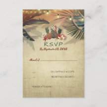 Placa RSVP de Casamento Russo de Pinapple Palms Be