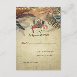 Placa RSVP de Casamento Russo de Pinapple Palms Be