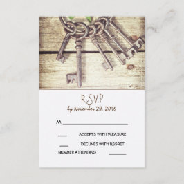 Placa RSVP de Casamento Russo de Skeleton Keys