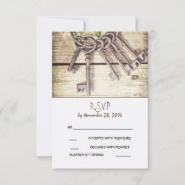 Placa RSVP de Casamento Russo de Skeleton Keys