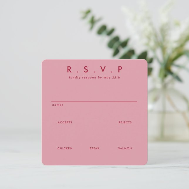 Placa RSVP de Casamento Simples e Simples Moderna  (Em pé/Frente)