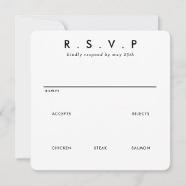 Placa RSVP de Casamento Simples e Simples Moderna 