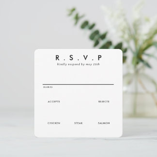 Placa RSVP de Casamento Simples e Simples Moderna 